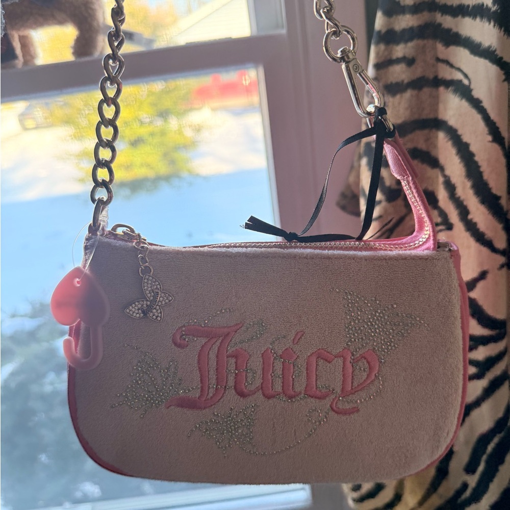 Juicy Couture Pink and Cream Wristlet